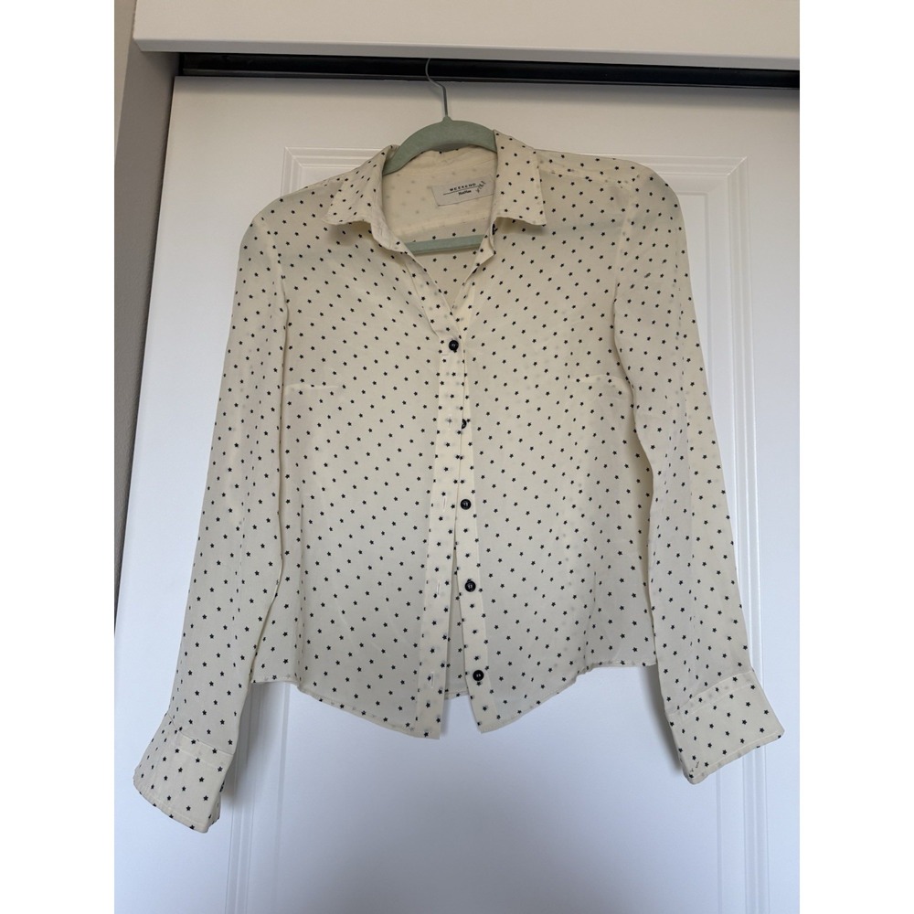weekend max mara‎ stars blouse Long Sleeve Crop Cream And Navy Size XS